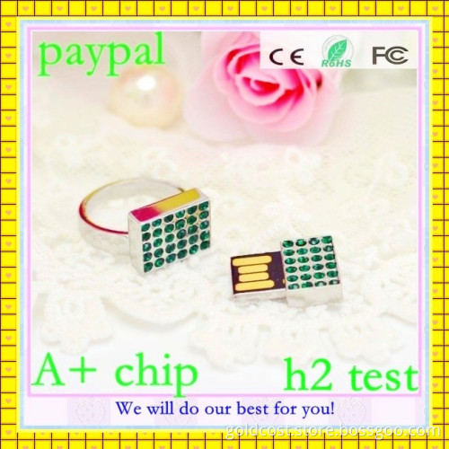 Wedding Gift Diamond Ring Shape USB Pen Drive (GC-J001)